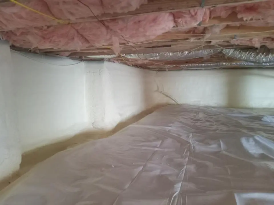 Crawl space encapsulation with closed-cell spray foam for Spray Foam Roofing Repair in Manteno